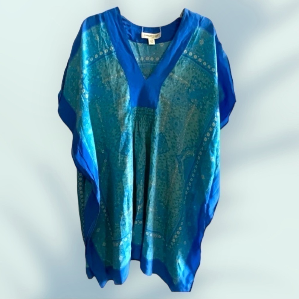 SILK COLDWATER‎ Creek small to medium blue Kimino top
